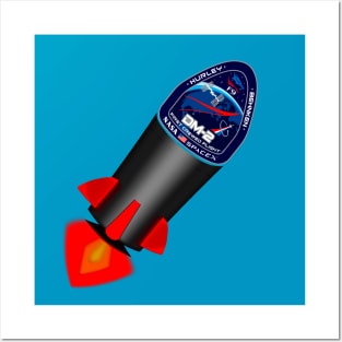 Flying Falcon with Spacex NASA DM-2 patch Posters and Art